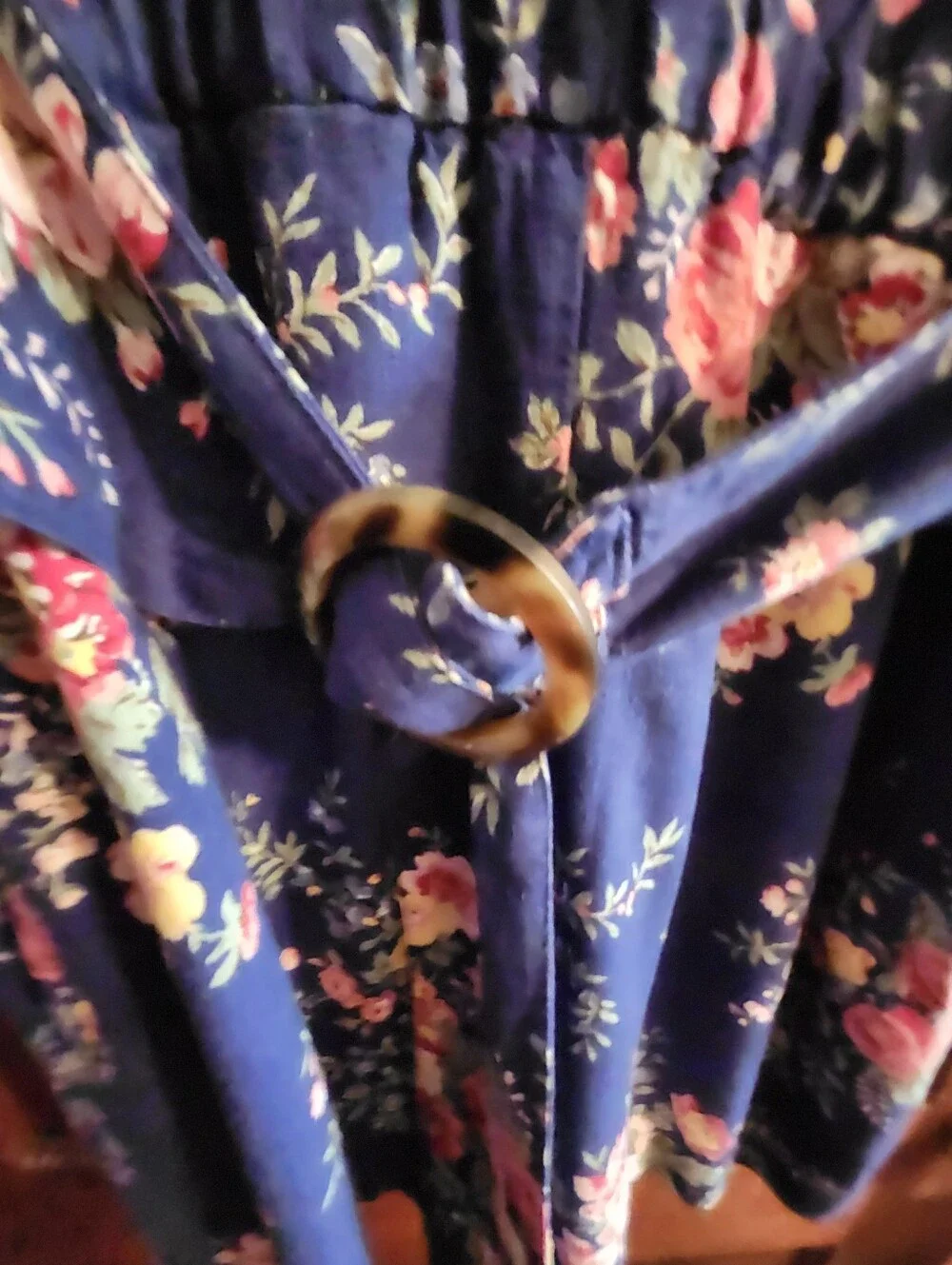 Sezane Navy Floral Linen Blend Romper